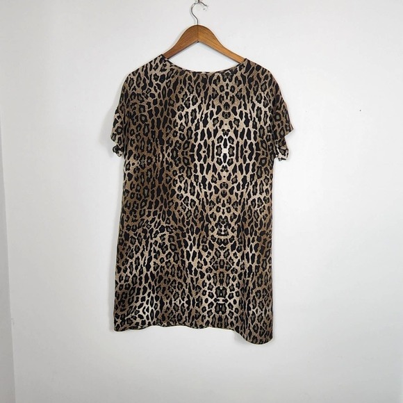 NWT Heather by Bordeaux Leopard Shift Flowy Dress Size Medium - Picture 6 of 6